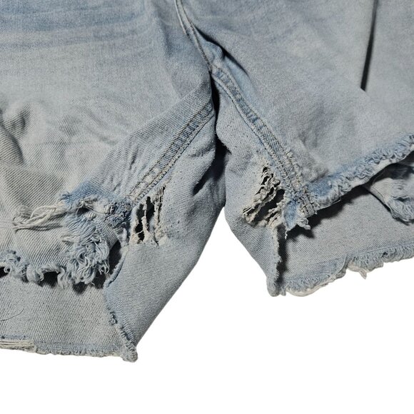 Ava Viv Jean Shorts Womens Plus Size 18W High Rise Light Wash Distressed Denim - Picture 3 of 6
